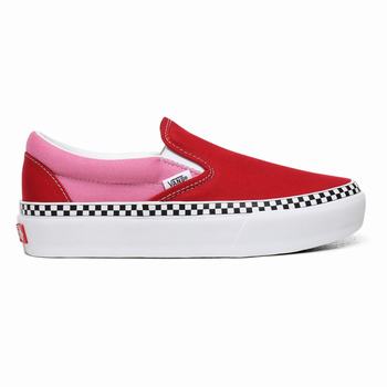 Női Vans 2-Tone Classic Platform Cipő VA5962874 Piros/Fukszia Rózsaszín